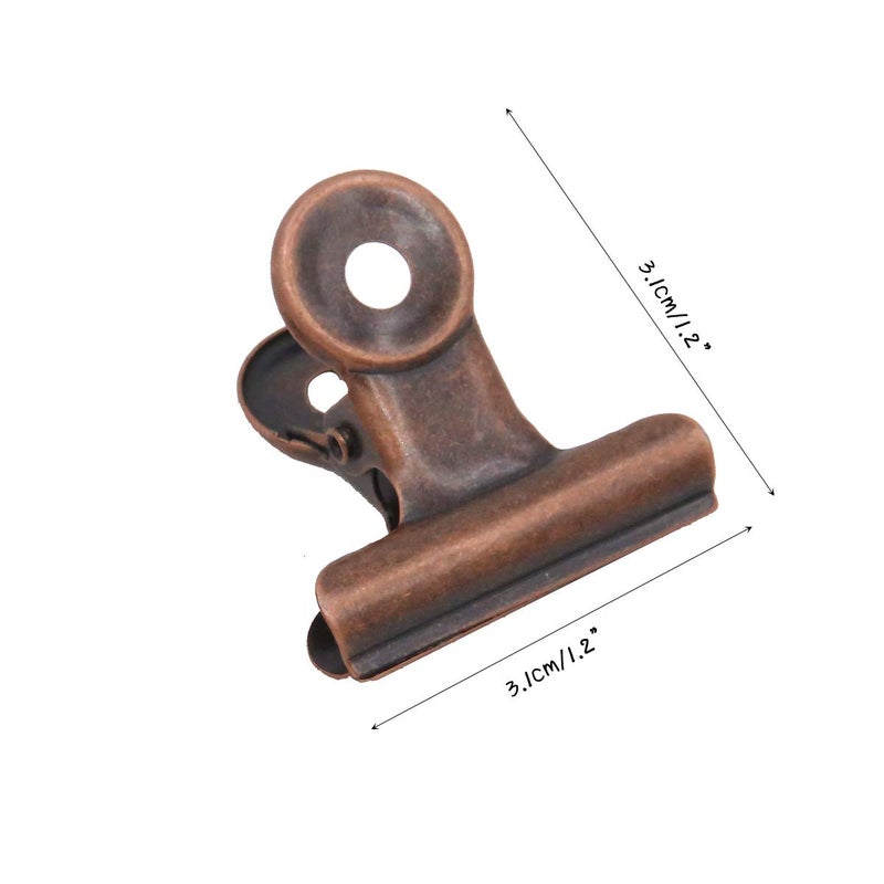 Apol 15 Pieces Red Copper Bulldog Clips,31mm Metal Paper Clamp for Cork Board and Photo Wall - Image 2